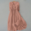 Women's Minimalist Casual Dress Midi - Light Brown