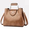 Women's Multi Compartment Handbag Elegant - Khaki