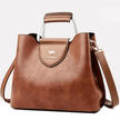 Women's Multi Compartment Handbag Elegant - Brown