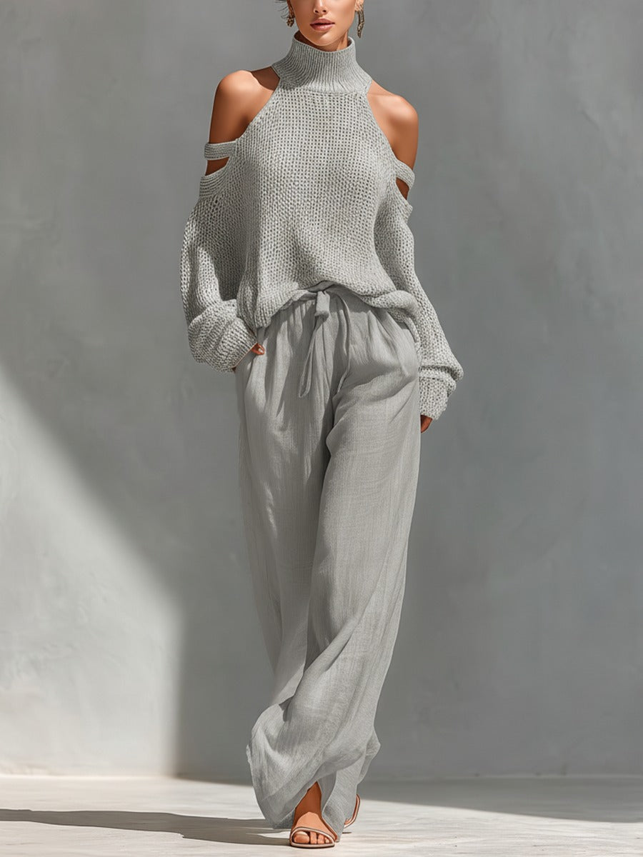 Women's Off Shoulder Casual Set 2 Piece