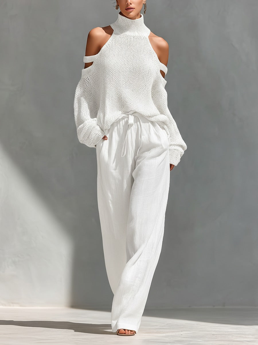 Women's Off Shoulder Casual Set 2 Piece