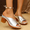Women's Open Toe Sandals Heeled in Silver