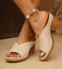 Women's Open Toe Sandals Heeled in Beige