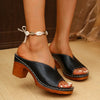 Women's Open Toe Sandals Heeled in Black