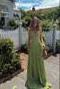 Women's Pleated Evening Dress Maxi in Green - Outdoor casual setting