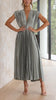Women's Pleated Wedding Guest Dress Midi - Grey