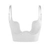 White seamless push-up bra with deep U-neckline, flat lay