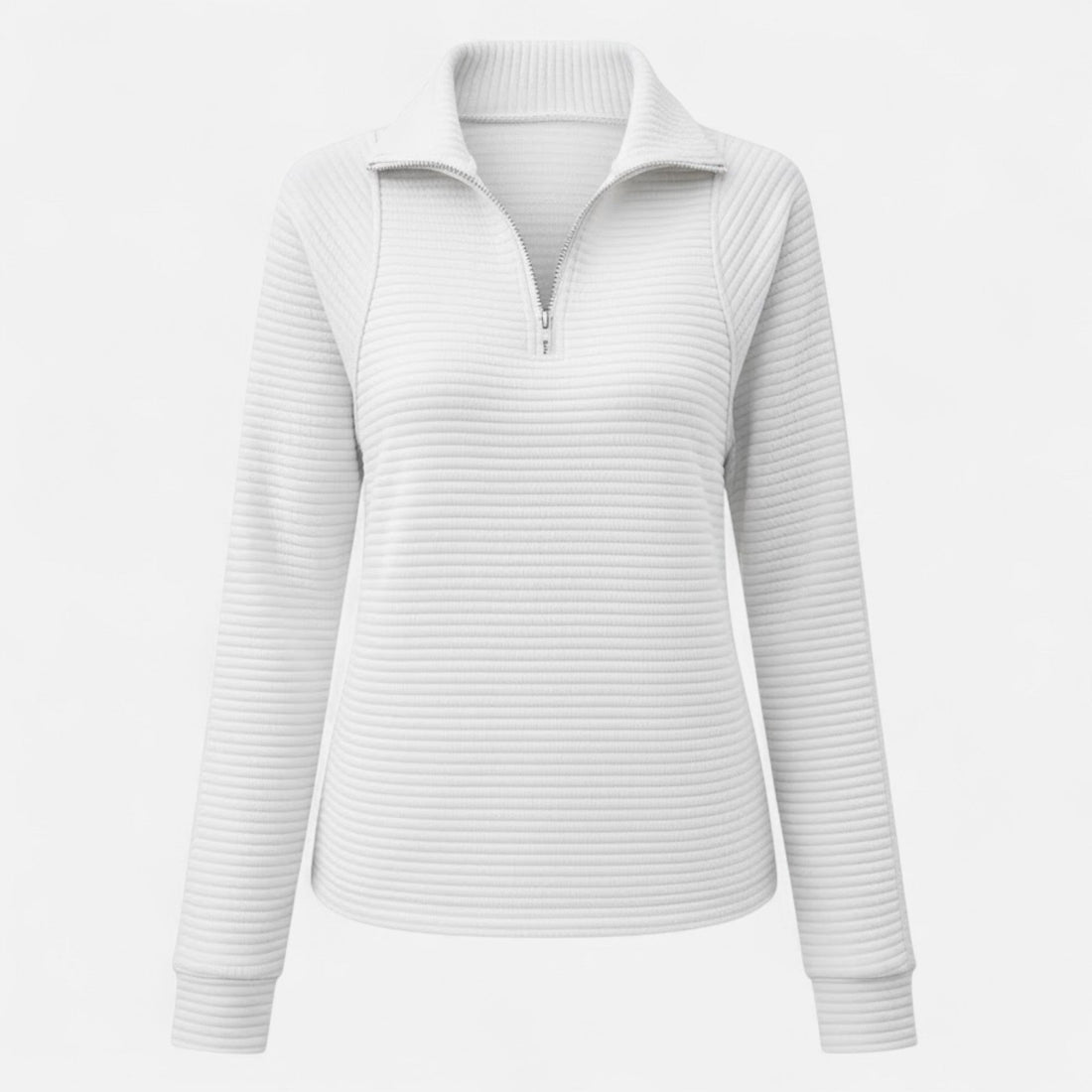 Women's Quarter Zip Sweater Collared Fitted