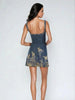 Women's Sequin Cocktail Dress Mini in Blue - back view