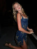 Women's Sequin Cocktail Dress Mini in Blue - night out