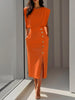 Women's Sleeveless Cocktail Dress Midi in Orange