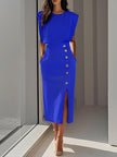 Women's Sleeveless Cocktail Dress Midi in Royal Blue