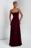 Women's Spaghetti Strap Wedding Dress Maxi in Burgundy