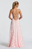 Women's Spaghetti Strap Wedding Dress Maxi in Pink - detail