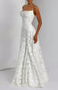 Women's Spaghetti Strap Wedding Dress Maxi in White - back view