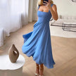 Women's Square Neck Wedding Dress Midi - Blue