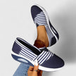 Women's Striped Slip On Shoes Casual - Blue sole detail