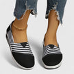 Women's Striped Slip On Shoes Casual - Black