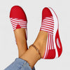 Women's Striped Slip On Shoes Casual - Red