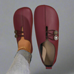 Women's Suede Moccasins Slip On - Burgundy