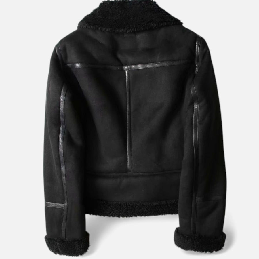 Women's Suede Moto Jacket Asymmetric Zip