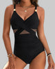 Women's Tummy Control Swimsuit Mesh - Black