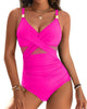 Women's Tummy Control Swimsuit Mesh - Pink