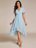 Women's V-Neck Ruffle Dress Midi in Light Blue