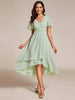 Women's V-Neck Ruffle Dress Midi in Light Green