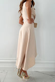 Women's V Neck Wedding Guest Dress Midi - side view