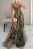 Women's Vibrant Floral Dress Maxi in Green
