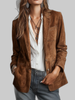Women's Vintage Suede Jacket Tailored - Brown