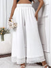 Women's Wide-Leg Pants with Lace Panel