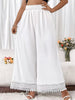 Women's Wide-Leg Pants with Lace Panel