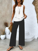 Women's Wide Leg Set Two Piece in Black & White
