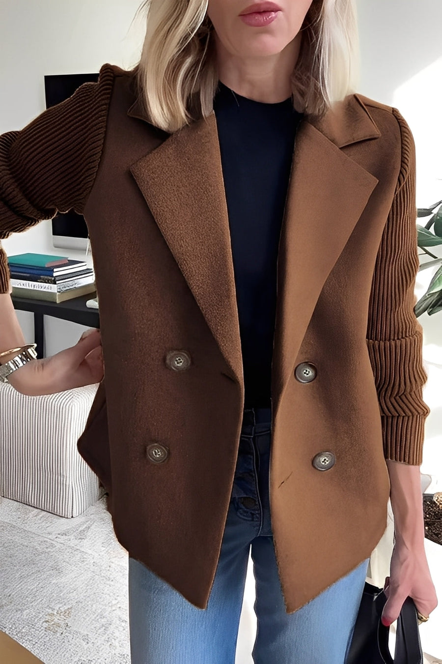 Women's Winter Coat Double Breasted Lapel