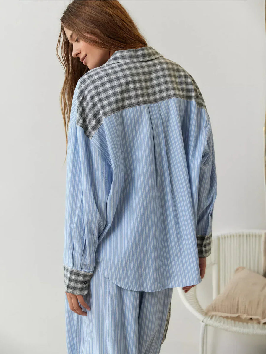 Women's Winter Pajama Set Plaid Button Up